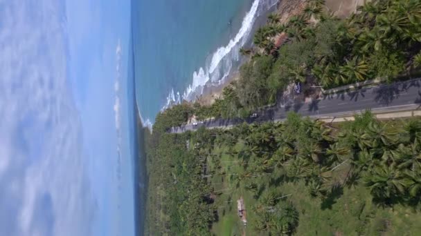 Vertical Flight Malecon Nagua Road Caribbean Sea Sun — Video