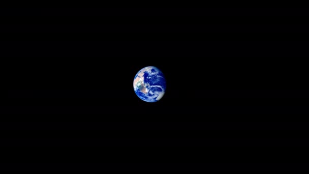 Jordens Ljusblå Prick Sedd Ovanifrån Yttre Rymden Kretsar Runt Rymdskeppet — Stockvideo