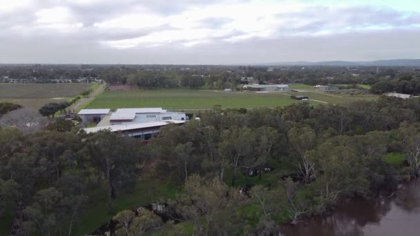 Vista Aérea Ascendente Sobre River Mandoon Estate Swan Valley Perth — Vídeos de Stock