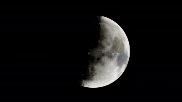 Місяць Повній Яскравості Повільно Обертається Навколо Високоякісної Анімаційної Симуляції Всі — стокове відео