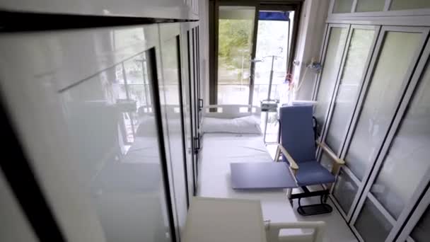 Лінія Загальних Лікарняних Ліжок Вистелена Прийому — стокове відео