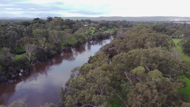 Vista Aérea Sobre Rio Swan Perto Caversham Perth Lento Pan — Vídeo de Stock