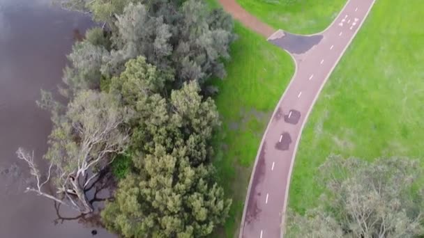 Aerial Reveal Swan Valley Reg Bond Reserve Riverside Park — Stock video