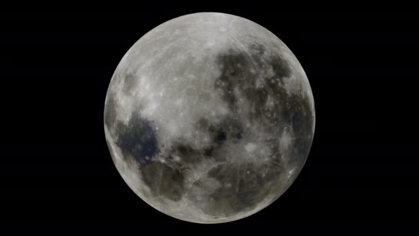 Lua Pleno Brilho Orbitando Lentamente Uma Simulação Animação Alta Qualidade — Vídeo de Stock