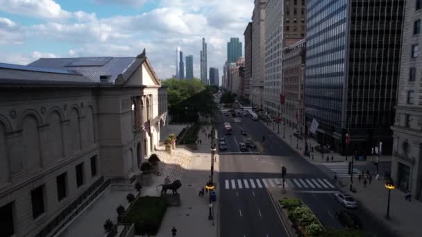 Chicago Amerikai Egyesült Államok Aerial View Art Institute Building Skyscraper — Stock videók