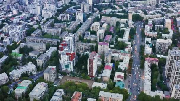 Felülnézeti Nézet Vake Saburtalo Kerületek Utcáin Tbiliszi Városképén — Stock videók