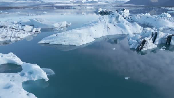 Jkulsrln Populární Ledovcová Laguna Ledovci Národním Parku Vatnajokull Jižním Islandu — Stock video