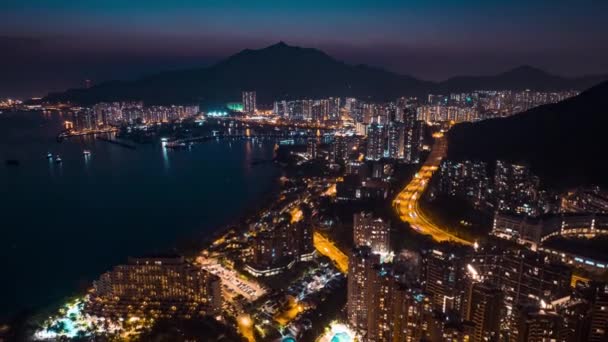 Mavic3 Dji Drones Hongkong Sunset City Building Youtube Facebook Instagram — Stock Video