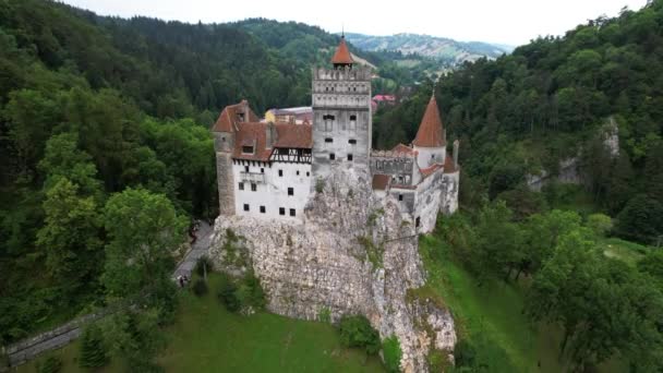 Bran Castle Roemenië Het Beroemde Dracula Castle — Stockvideo
