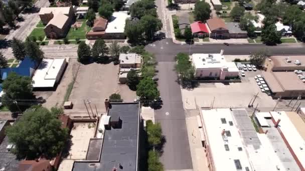 Aerial View Downtown Raton Usa Streets Buildings Sunny Day Revealing — Video