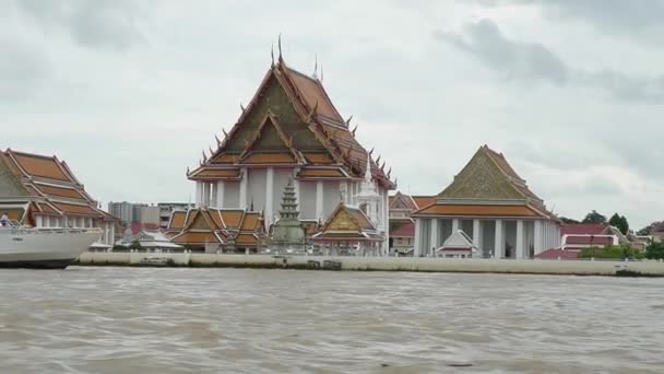 Een Van Witte Tempels Bankok Thailand — Stockvideo