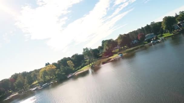 Ponto Vista Piloto Drone Virando Água — Vídeo de Stock
