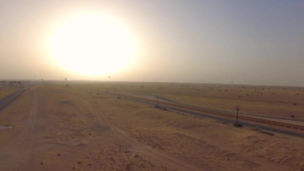 Napkelte Felett Homokos Szaharai Sivatag Egyesült Arab Emírségek — Stock videók