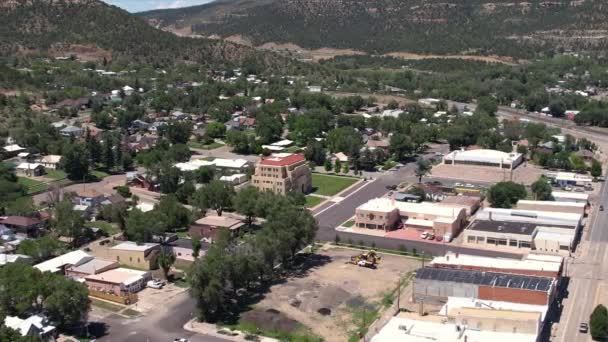 Вид Воздуха Панорама Ратона Нью Мексико Сша Офис Клерка Округа — стоковое видео