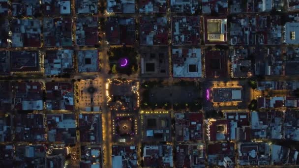 Vista Superior Acima Catedral Guadalajara Plaza Liberacin Noite México Cenital — Vídeo de Stock