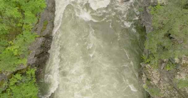 グドブランズダルスラーゲン川は ノルウェーのインランド郡のグドブランズダル渓谷から急速に流れています 空中トップダウン — ストック動画