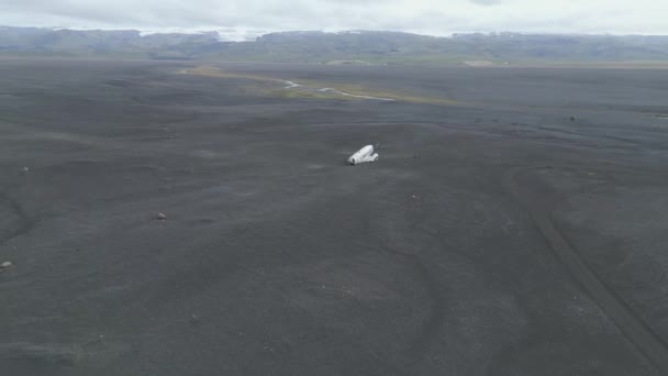 Solheimasandur Crash Acidente Avião Costa Sul Islândia Órbita Aérea — Vídeo de Stock