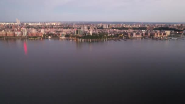 Una Vista Aerea Del Fiume Hudson Dal Lato Ovest Manhattan — Video Stock