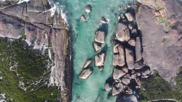 Elephant Rocks Защищенный Пляж Западной Австралии Лох Рядом Данией Национальном — стоковое видео