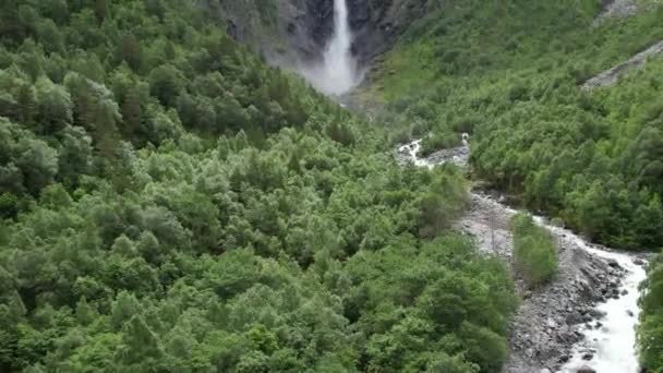 Aerial Shot Mardalsfossen Norway — Vídeos de Stock
