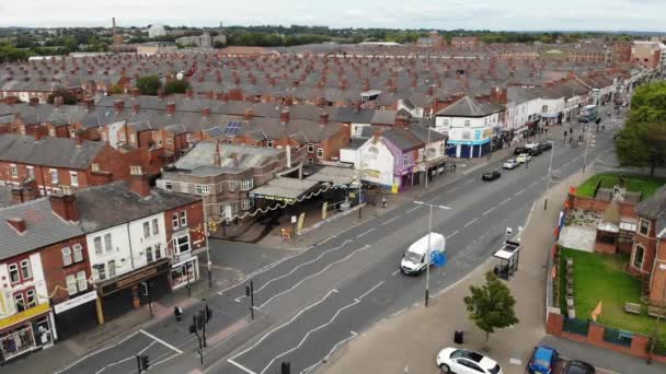 Drone Shot Belgrave Road Hindu Population Area Leicester — стокове відео