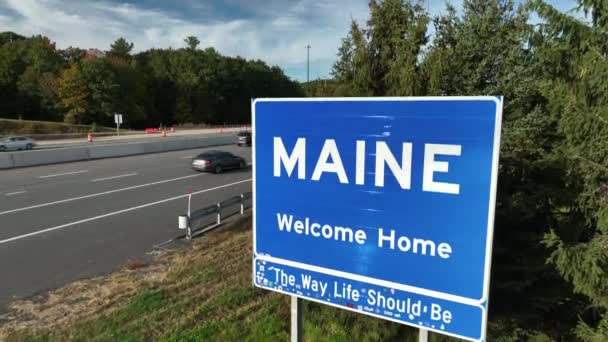 Bem Vindo Maine Sign Bem Vindo Forma Como Vida Deve — Vídeo de Stock