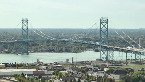 Ponte Ambassador Detroit Indo Direção Canadá — Vídeo de Stock