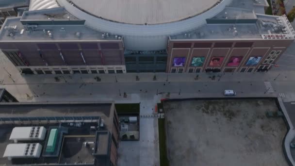 Little Caesars Arena Tesla Aerial — стоковое видео