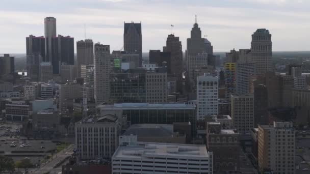 Detroit Şehri Michigan Caddesi Nden Sağa Sola Bakıyor — Stok video