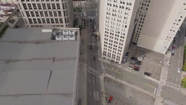 Rua Detroit Com Tilt Aerial — Vídeo de Stock