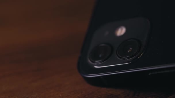 Closeup Smaptphone Camera Tilded Forward — Stock Video