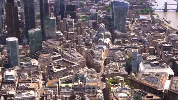 Aerial View Bank England London City Towers Nat West Tower — Stock Video