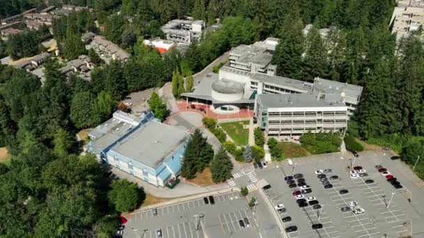 Universidade Capilano Capu Carros Estacionamento Dia Ensolarado North Vancouver Colúmbia — Vídeo de Stock