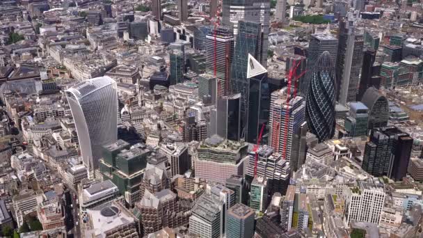 Vue Aérienne Des Tours City London Bank England Gherkin Leadenhall — Video