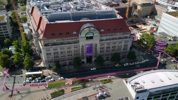 Obchodní Dům Okrese Schneberg Ohromující Letecké Zobrazení Letu Panorama Orbitální — Stock video