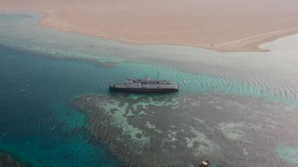 Fahad Shipwreck Located Redsea 100Km South Jeddah Saudi Arabia Vessel — Stock Video