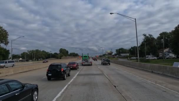 Pov Guida Con Attenzione Nel Traffico Indiana Usa — Video Stock