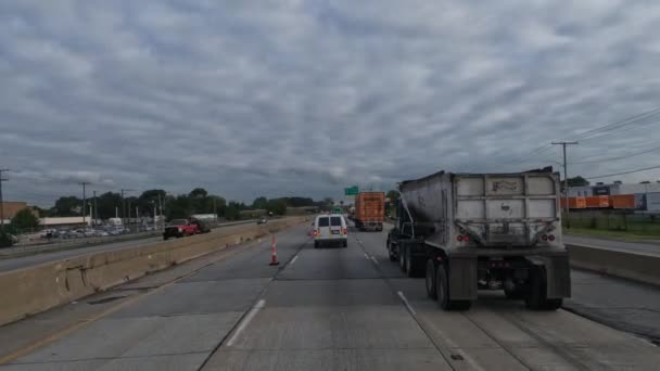 Camion Conduite Dans Embouteillage Pov Shot Indiana États Unis — Video