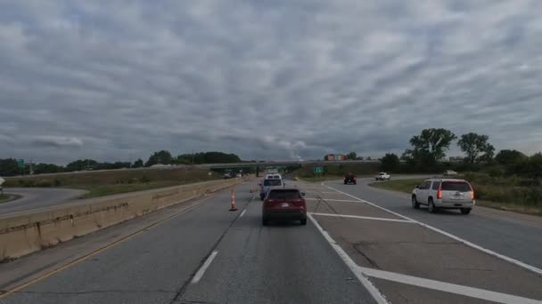 Camionero Conduciendo Carretera Cline Ave Gary Indiana — Vídeos de Stock