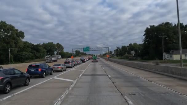 Pov Driving Traffic Jam — стоковое видео