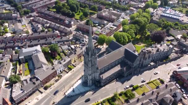Vista Aérea Uma Grande Igreja Celta Dublin Irlanda — Vídeo de Stock
