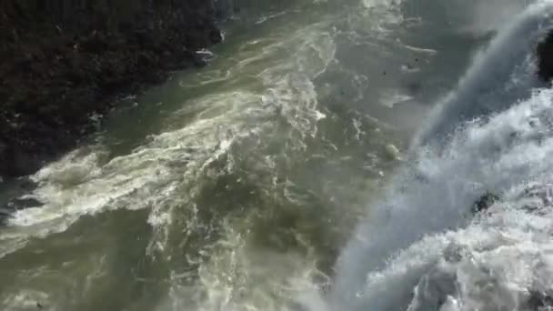 Wodospad Iguazu Kanion Rzeczny Widok Góry Cud Przyrody Wpisane Listę — Wideo stockowe