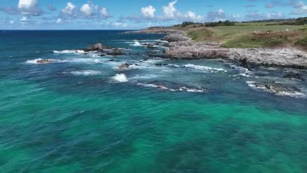 Okipa Strand Der Nordküste Von Maui Der Stadt Überflug Von — Stockvideo
