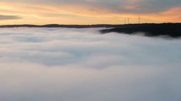 Alemania Remstal Valley Drone Shot Flight Rural Landscape Clouds Autumn — Vídeo de stock