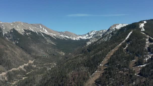 Vista Aérea Panorâmica Vale Esqui Taos Época Baixa — Vídeo de Stock