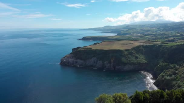 Погляд Скелі Пляжі Узбережжя Острові Мігель Азорських Островах — стокове відео