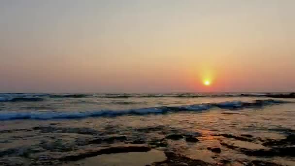 Prachtige Zonsondergangen Van Paphos Cyprus Gelegen Aan Horizon Van Oceaan — Stockvideo