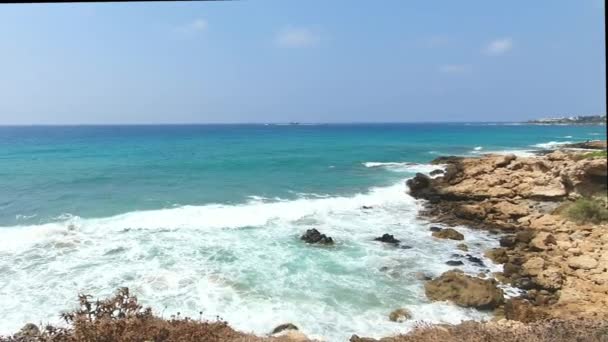 Solo Uno Los Millones Impresionantes Vistas Playa Mediterránea Este Paphos — Vídeo de stock