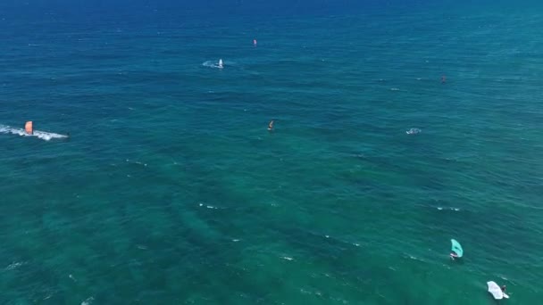 Hawajski Windsurfing Okipa Maui Oszałamiający Rzut Powietrza — Wideo stockowe