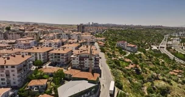 Ankara Turquie Quartiers Résidentiels Faible Survol Aérien Travers Kaya Yeilbayr — Video